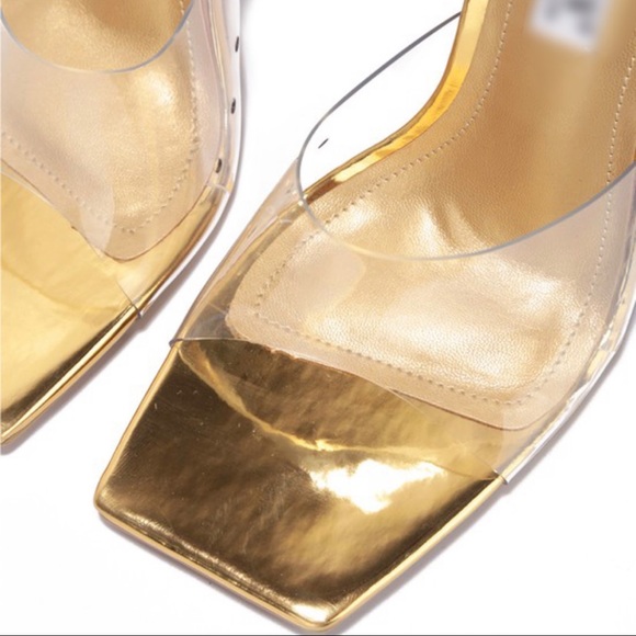 Cinderella - Transparent Slide  Gold Accent Heel - Picture 2 of 5